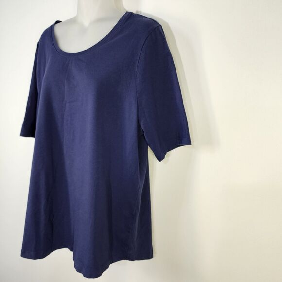 Denim & Co. Women Tops Large Essentials AnyWear Jersey Set 2 Blue Black A378932 - Picture 5 of 11